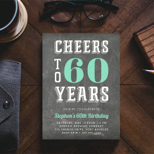 Cheers Milestone Birthday Party Invitation   Green