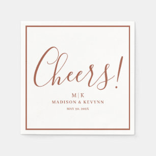Cheers  Minimal and Chic   Wedding Napkins