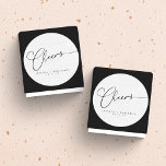 Cheers Minimal Black White Script Custom Wedding  Classic Round Sticker<br><div class="desc">Cheers Minimalist Black White Script Custom Wedding Classic Round Sticker</div>