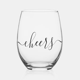 Cheers minimalist stemless wine glass