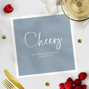 Cheers Modern Calligraphy Wedding Napkin