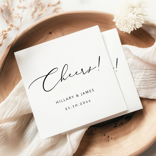 Cheers! Modern Elegant Calligraphy Wedding   Napkin (Creator Uploaded)