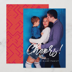 Cheers Modern New Year family photo card