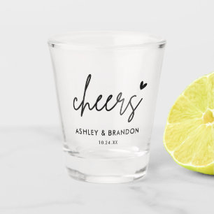 Cheers Modern Wedding Party Favour Shot Glass