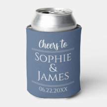 Cheers Mr & Mrs Dusty Blue Wedding Favour