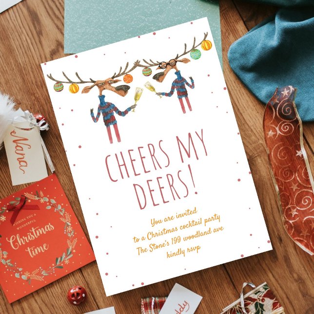 Cheers My Deers l Winter Christmas Cocktail Party  Invitation (Creator Uploaded)
