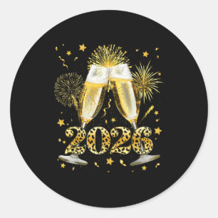 Cheers New Year 2026 Firework Happy New Year Famil Classic Round Sticker