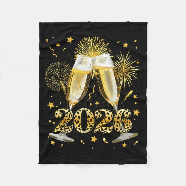 Cheers New Year 2026 Firework Happy New Year Famil Fleece Blanket (Front)