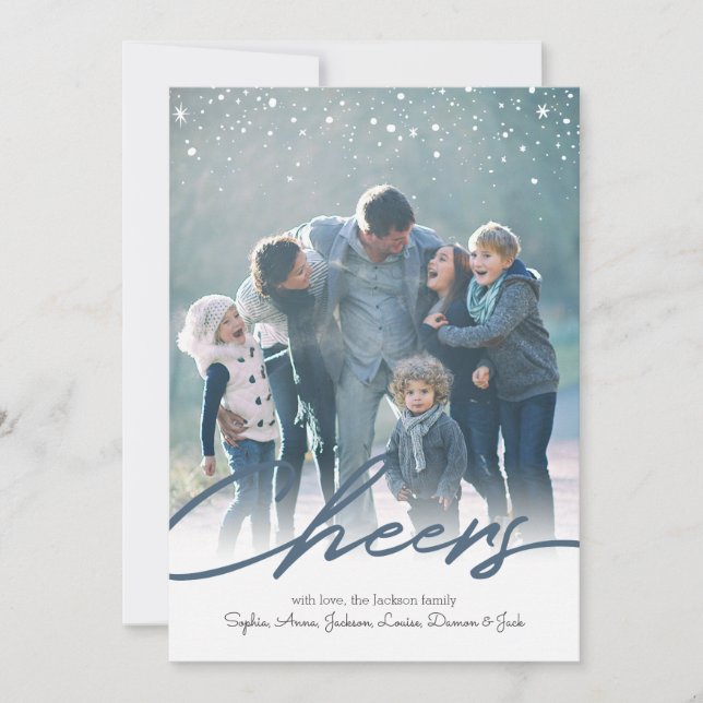 Cheers New Year | Stars & Constellation Photo Card (Front)