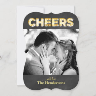 Cheers on Chalkboard Holiday Photo Card