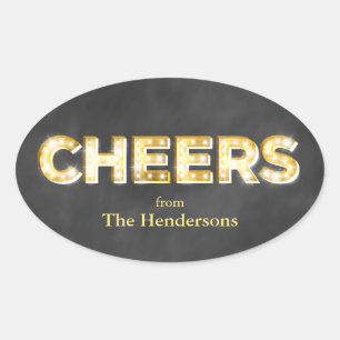 Cheers on Chalkboard Holiday Sticker