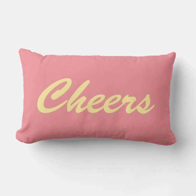 Cheers on Coral - Outside Lumbar Cushion (Front)