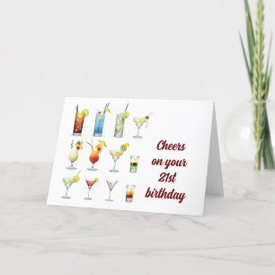 CHEERS ON YOUR **21st BIRTHDAY** Card