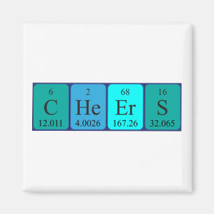Cheers periodic table word magnet