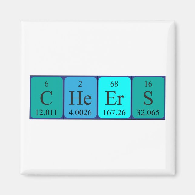 Cheers periodic table word magnet (Front)