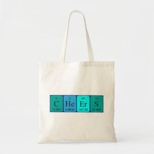Cheers periodic table word tote bag
