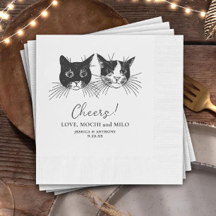 Cheers Pets Custom Hand Drawing Wedding Napkin