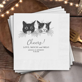 Cheers Pets Custom Hand Drawing Wedding Napkin