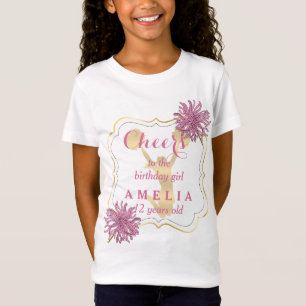 Cheers Pink Cheer Cheerleader Birthday Girl T-Shirt
