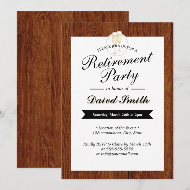 Cheers Retirement Party Invitation (Front/Back)