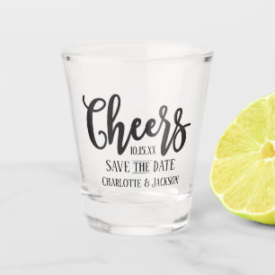 Cheers Save the Date Shot Glass