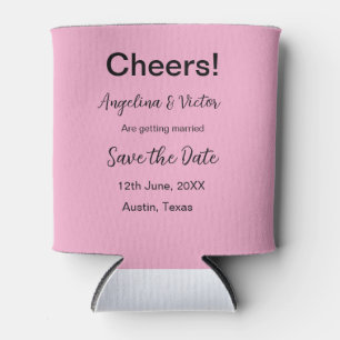 Cheers save the date simple minimal modern elegant can cooler