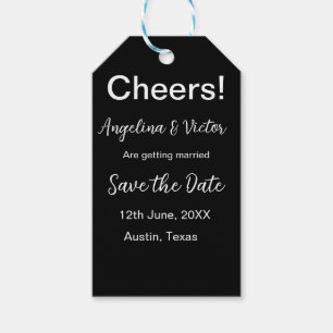 Cheers save the date simple minimal modern elegant gift tags