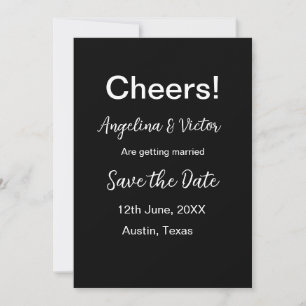 Cheers save the date simple minimal modern elegant invitation