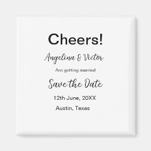 Cheers save the date simple minimal modern elegant magnet