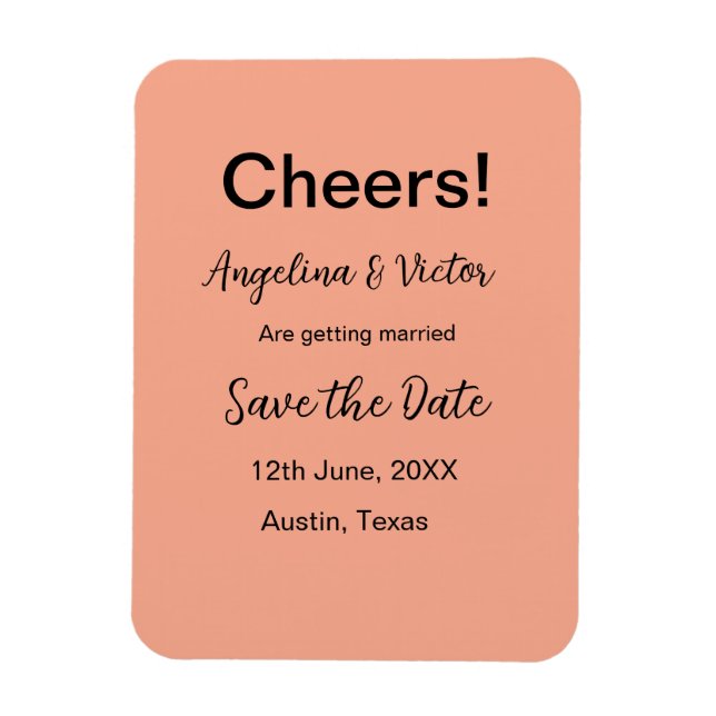 Cheers save the date simple minimal modern elegant magnet (Vertical)
