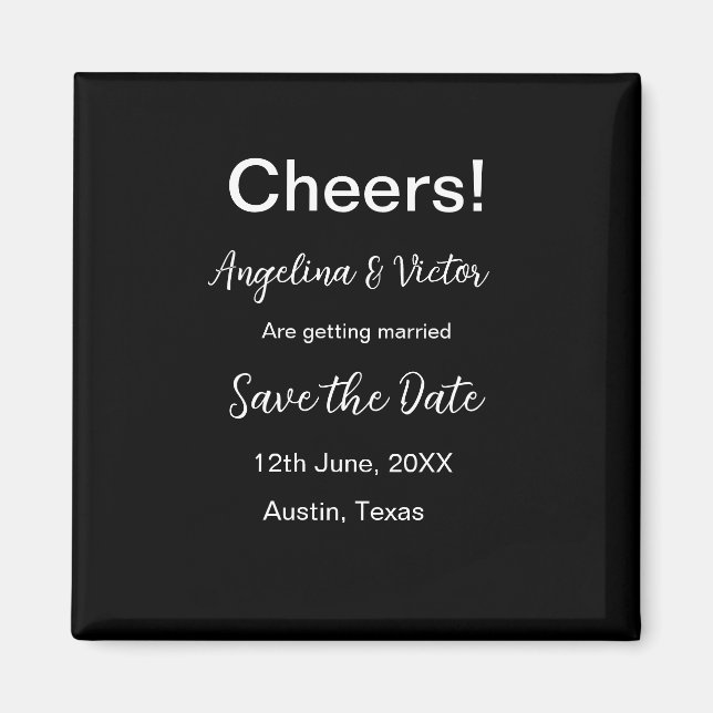 Cheers save the date simple minimal modern elegant magnet (Front)