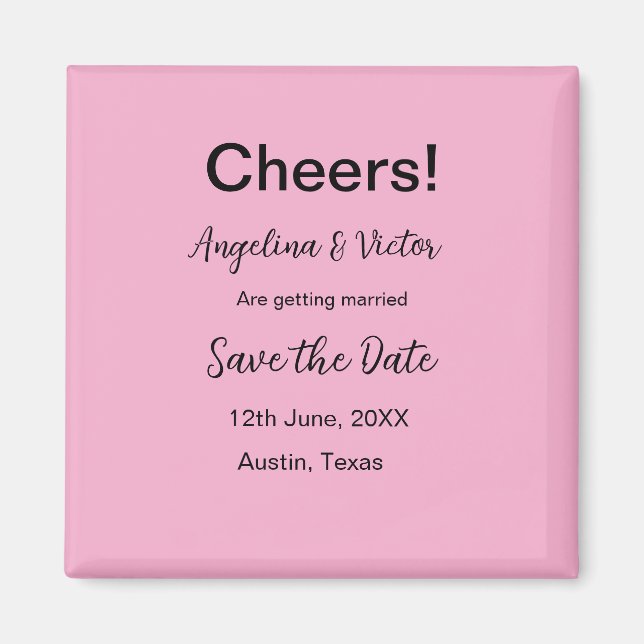 Cheers save the date simple minimal modern elegant magnet (Front)