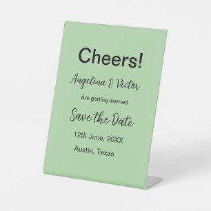 Cheers save the date simple minimal modern elegant pedestal sign