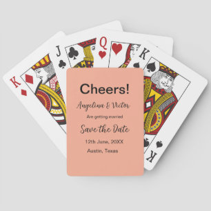 Cheers save the date simple minimal modern elegant playing cards