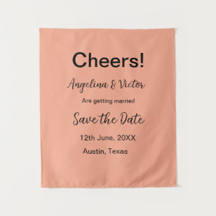 Cheers save the date simple minimal modern elegant tapestry