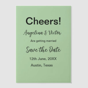 Cheers save the date simple minimal modern elegant vellum invitations