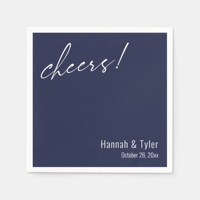 Cheers! Simple Elegance Wedding Burgundy Napkin (Front)