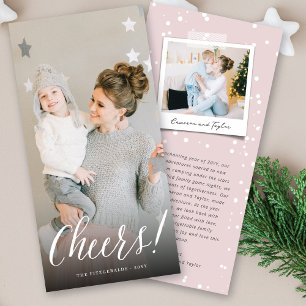 Cheers Simple Script Calligraphy New Year Photo Holiday Card