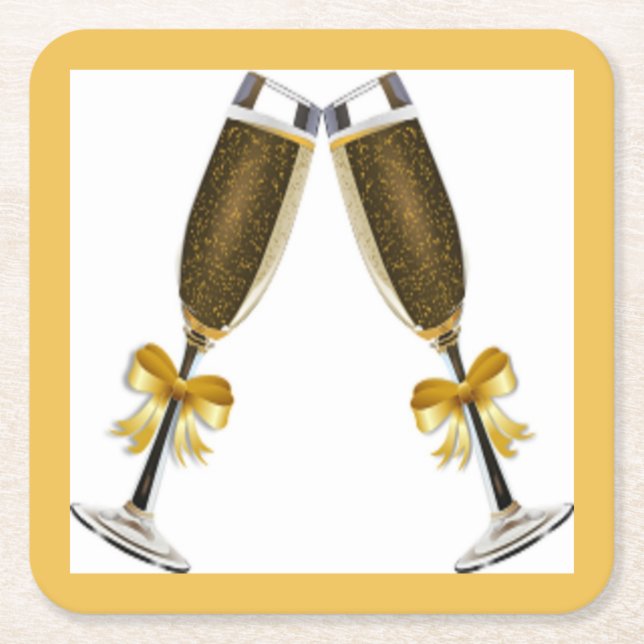 CHEERS SQUARE PAPER COASTER (Front)