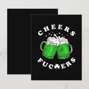 Cheers St Patricks Day Beer Drinking Funny Card