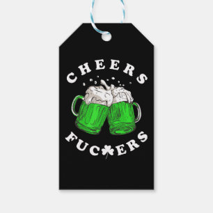 Cheers St Patricks Day Beer Drinking Funny Gift Tags