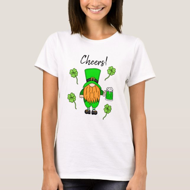 Cheers St Patrick's Day Leprechaun | Green Beer T- T-Shirt (Front)