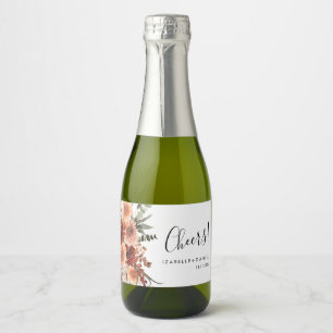 Cheers Terracotta Botanic Wedding Sparkling Wine L Label