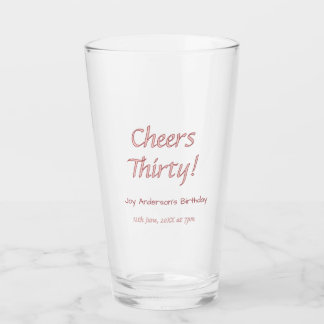 cheers thirty pink maron name trendy birthday simp glass