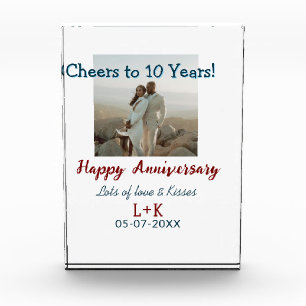 Cheers to 10 Years happy anniversary add photo dat Block