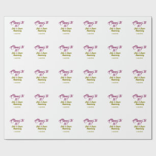 Cheers to 10th wedding anniversary mauve golden na wrapping paper