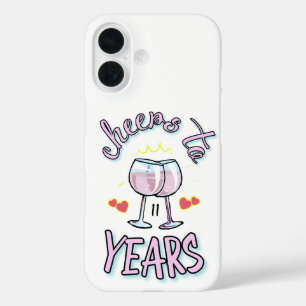 Cheers to 11 years wedding anniversary champagne iPhone 16 case