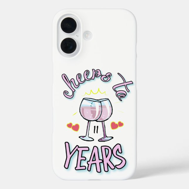 Cheers to 11 years wedding anniversary champagne  Case-Mate iPhone case (Back)