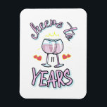 Cheers to 11 years wedding anniversary champagne  magnet<br><div class="desc">Celebrate your love with this elegant champagne glasses magnet. Personalise it with your wedding anniversary years for a truly unique and romantic keepsake."</div>
