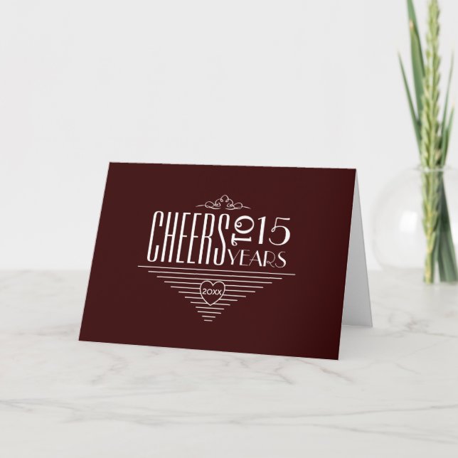 Cheers to 15th Anniversary Greeting Card (Front)